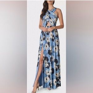 Dress the Population Blue Floral Maxi Dress